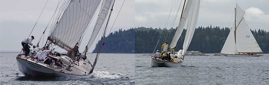 2011 - Spartan, winner of Herreshoff class, in chase of Neith and P Class Joyant
